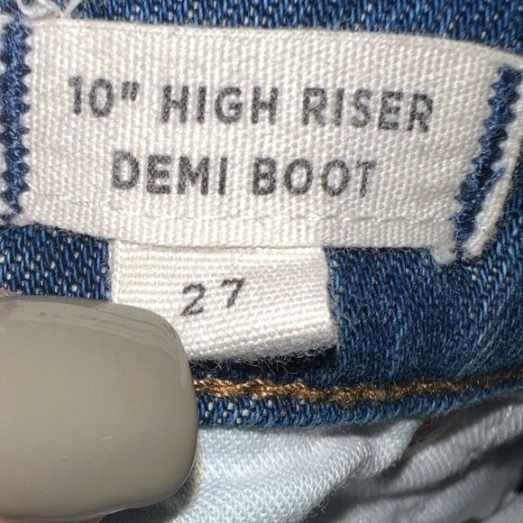 Madewell Women’s Size 27 Distressed 10” High Riser Demi Boot Denim Jeans - Picture 7 of 8